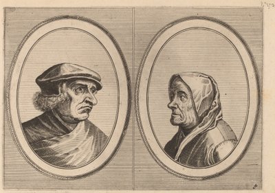"Joris Ysegrim" en "Quastighe Jopje" door Johannes and Lucas van Doetechum after Pieter Bruegel the Elder