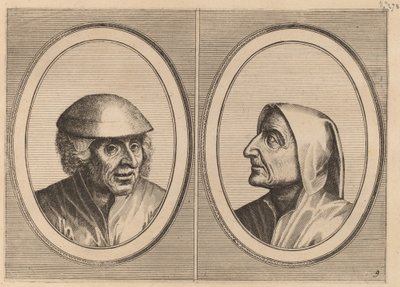 "Kees Geldt-sack" en "Kaarighe Truy" door Johannes and Lucas van Doetechum after Pieter Bruegel the Elder