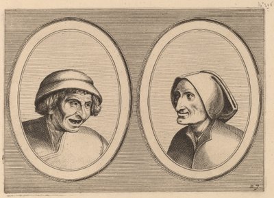 "Keesje Licht-hart" en "Verblinde Swaen" door Johannes and Lucas van Doetechum after Pieter Bruegel the Elder