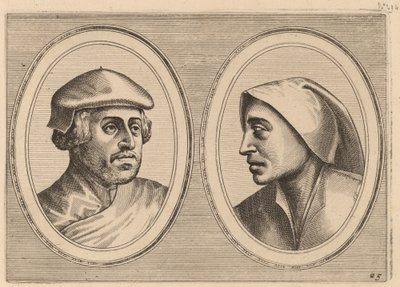 "Oprechte Lammert" en "Deughdighe Geertruyd" door Johannes and Lucas van Doetechum after Pieter Bruegel the Elder