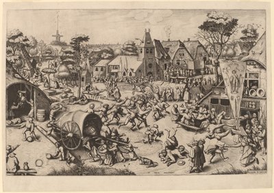 Het feest van Sint Joris door Johannes and Lucas van Doetechum after Pieter Bruegel the Elder