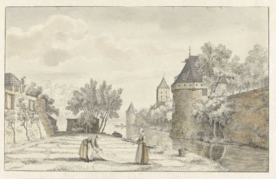 Gezicht op de Plompetoren te Utrecht door Johannes de Bosch
