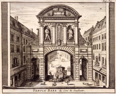 Temple Bar, Londen, ca. 1700 door Johannes de Ram