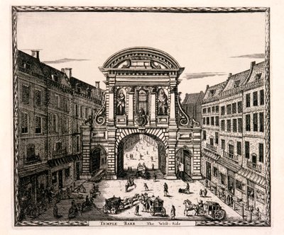 Temple Bar, Londen, ca. 1700 door Johannes de Ram