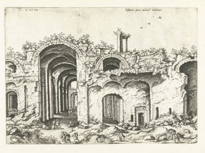 Derde gezicht op de Thermen van Diocletianus door Johannes of Lucas van Doetechum (attributed to)