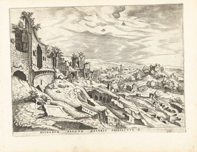 Tweede gezicht op de Palatijn in Rome door Johannes of Lucas van Doetechum (attributed to)