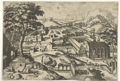 Landschap met de heilige Hieronymus door Johannes of Lucas van Doetechum