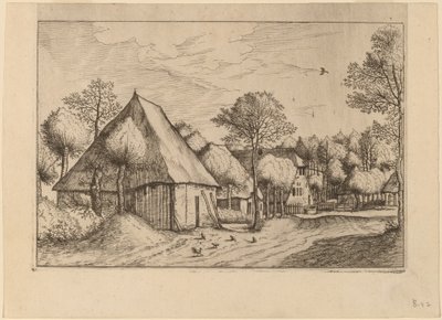 Een Boerderij met een Put door Johannes van Doetechum, the Elder and Lucas