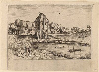 Boerderijen door Johannes van Doetechum, the Elder and Lucas