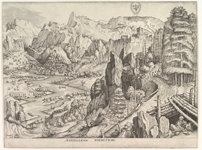 De boetvaardige Magdalena Magdalena Poenitens uit De Grote Landschappen door Johannes van Doetecum I