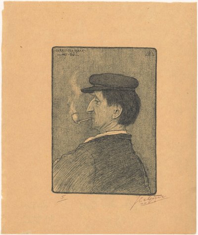 Portret van Gerrit ter Haar door Johannes van Gijn (signed by artist)