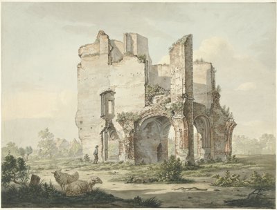 De ruïne van de Abdij van Rijnsburg door Johannes van Lexmond