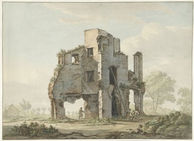 Het afbreken van de ruïne van de Abdij van Rijnsburg door Johannes van Lexmond