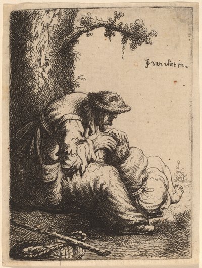 Bedelares die een Jongen Vlooien door Johannes van Vliet