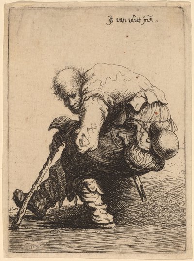Zittende bedelaar door Johannes van Vliet