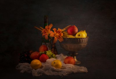 Klassiek fruitstilleven door John-Mei Zhong