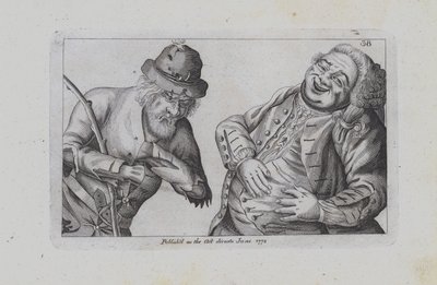 Een arme en een dikke rijke man (gravure) door John  Collier