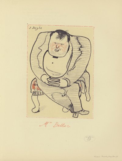 Karikatuur van Hilaire Belloc, Anglo-Franse schrijver en historicus door John  Doyle