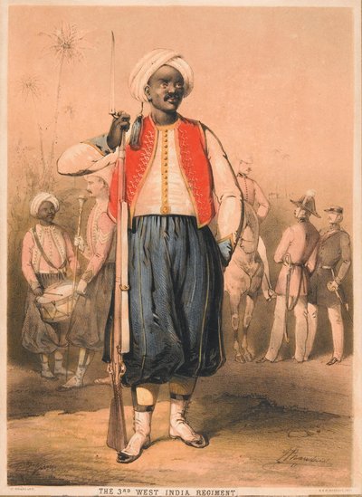 Soldaat, 3e West-Indië Regiment door John (after) Brandard