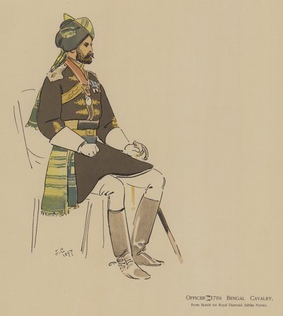 Officier 17e Bengal Cavalerie door John (after) Charlton