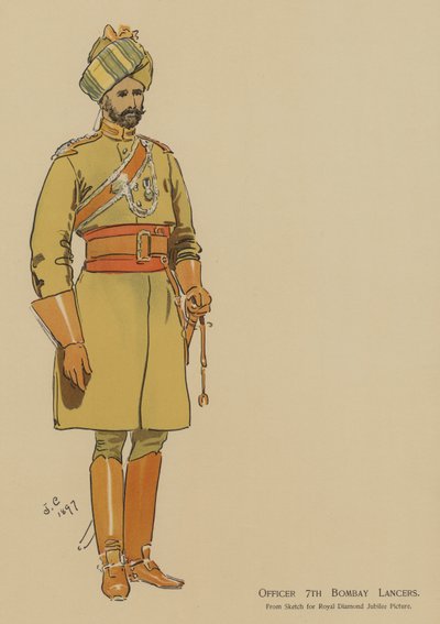 Officier 7e Bombay Lancers door John (after) Charlton