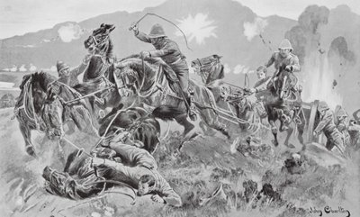 Het redden van de kanonnen bij de Tugela door John (after) Charlton