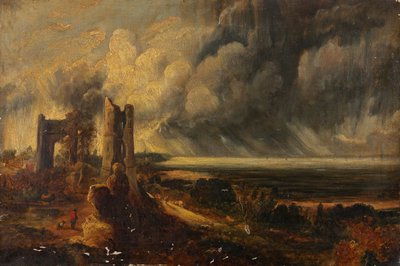 Hadleigh Castle, de monding van de Theems – Ochtend na een stormachtige nacht door John (after) Constable