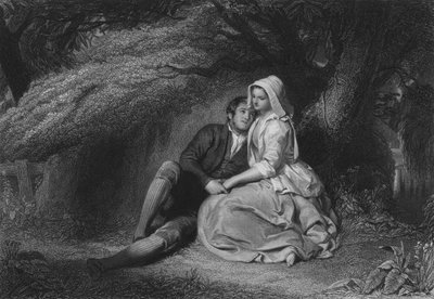 Illustratie voor De Zaterdagavond van de Koster door Robert Burns, Vers IX (gravure) door John (after) Faed