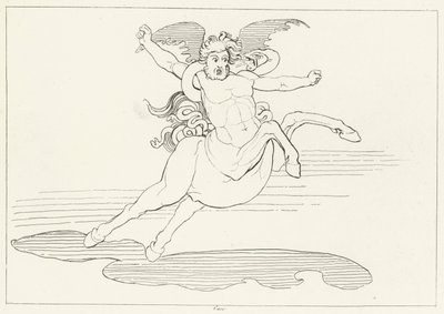 Cacus, Inferno, Canto 25 (gravure) door John (after) Flaxman