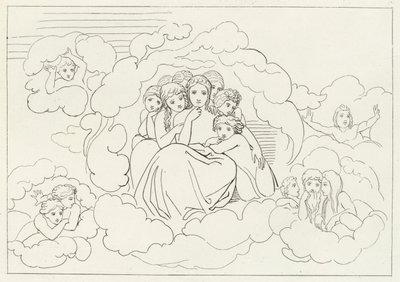 Hemelse Meteoren, Paradijs, Canto 30 (gravure) door John (after) Flaxman