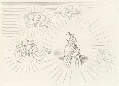 Hemelse Pracht, Paradijs, Canto 20 (gravure) door John (after) Flaxman