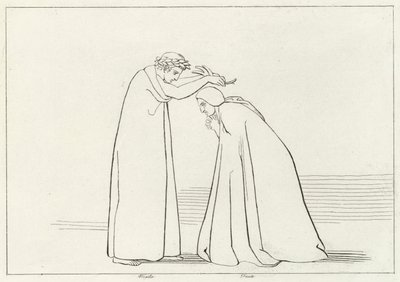 Vernedering, Vagevuur, Canto 1 (gravure) door John (after) Flaxman