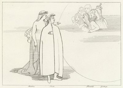 Inwoners van de maan, Paradijs, Canto 3 door John (after) Flaxman
