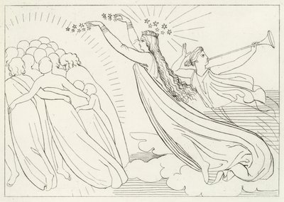 Het Actieve Goede, Paradijs, Canto 6 (gravure) door John (after) Flaxman