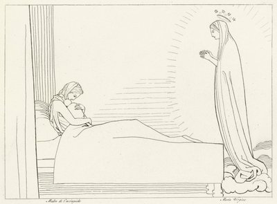 De geboorte van Cacciaguida, Paradijs, Canto 15 door John (after) Flaxman