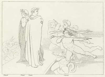 De Brug, Inferno, Canto 21 (gravure) door John (after) Flaxman
