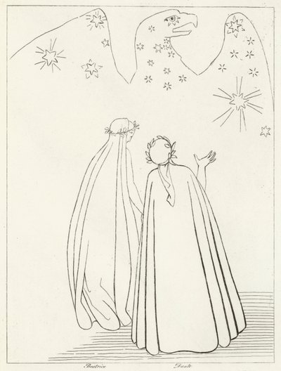 De Hemelse Adelaar, Paradijs, Canto 19 (gravure) door John (after) Flaxman