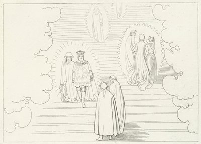De Hemelse Trappen, Paradijs, Canto 21 (gravure) door John (after) Flaxman