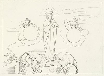 De Kerk Militante, Paradijs, Canto 25 door John (after) Flaxman