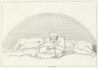 De Dood van Ugolino, Inferno, Canto 33 (gravure) door John (after) Flaxman