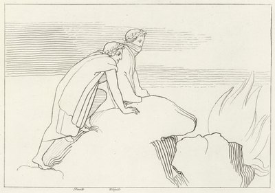 De Vlammenzee, Inferno, Canto 26 (gravure) door John (after) Flaxman