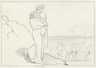 De Kloof van Simony, Inferno, Canto 19 door John (after) Flaxman