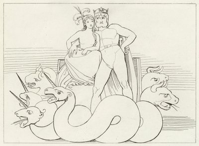 De intriges van de kerk, Vagevuur, Canto 32 door John (after) Flaxman