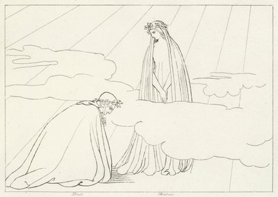 De Maanbol, Paradijs, Canto 2 (gravure) door John (after) Flaxman