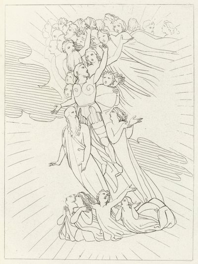 De Planeet Jupiter, Paradijs, Canto 18 (gravure) door John (after) Flaxman