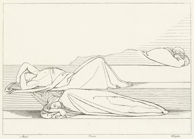De dichters rusten, Vagevuur, Canto 27 door John (after) Flaxman