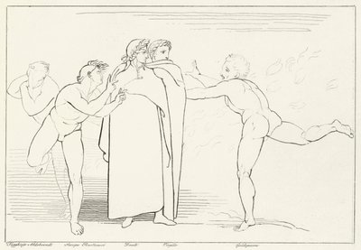 De Regen van Vuur, Inferno, Canto 16 (gravure) door John (after) Flaxman