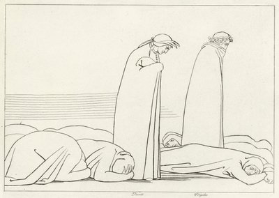 De regio van hebzucht, Vagevuur, Canto 19 door John (after) Flaxman