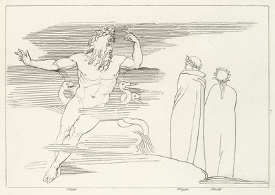 De Regio van Pluto, Inferno, Canto 7 (gravure) door John (after) Flaxman