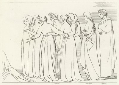 De Rivier Eunoe, Louteringsberg, Canto 33 door John (after) Flaxman